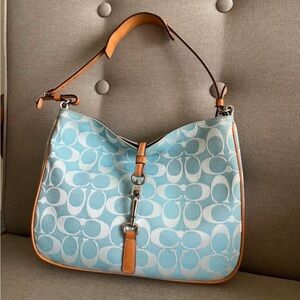 ISO this baby blue and tan coach purse